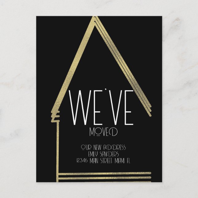 Modern Moved NEW HOME Address House Postcard (Front)