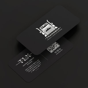 Modern Mover Logistics Truck Driver Black Minimal Business Card