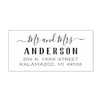 Modern Mr and Mrs Script Newlywed Return Address