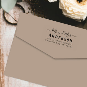 Modern Mr and Mrs Script Newlyweds Return Address Self-inking Stamp