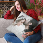 Modern Mr and Mrs Wedding Photo Cushion<br><div class="desc">Modern Mr and Mrs Wedding Photo Throw Pillow. The text and photo can be changed using right the "Details" menu. To fit everything to your needs please click the "Customise" button and you can text style, backround and colour change. Other colours are available. You can change the paper type on...</div>