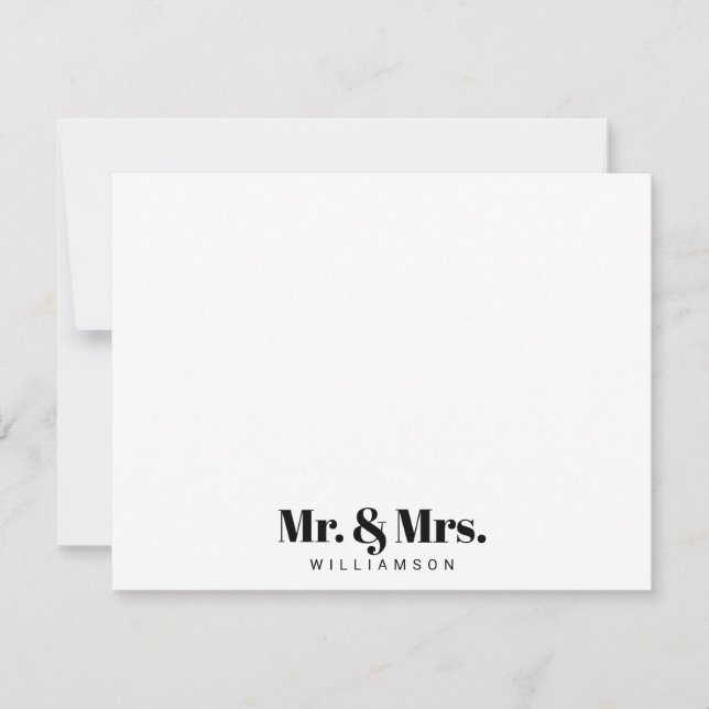 Modern Mr. and Mrs. Your Last Name Card (Front)
