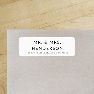 Modern Mr & Mrs Minimal Style Return Address