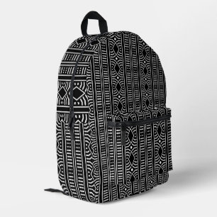 Modern Mudcloth Black And White Printed Backpack