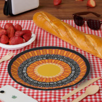 Modern Mudcloth Kente Print Paper Plate