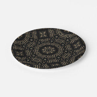 Modern Mudcloth Pattern Paper Plate