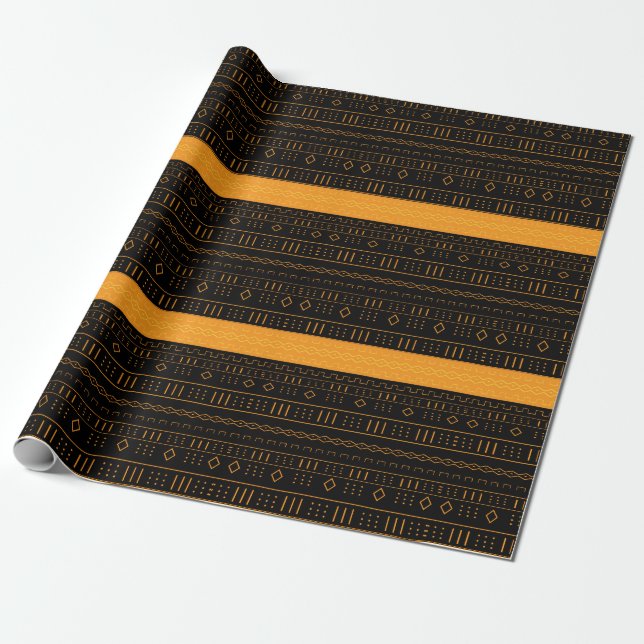 Modern Mudcloth Wrapping Paper (Unrolled)