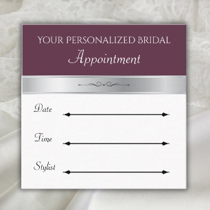 Modern Mulberry Bridal Boutique Client Appointment Card