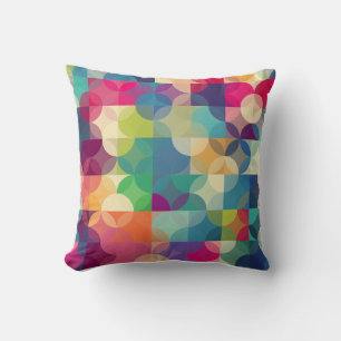 Modern Multi-Color Geometric Shapes Cushion