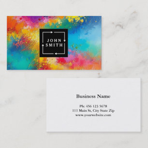 Modern Multi-color Watercolors Cool Abstract Art Business Card
