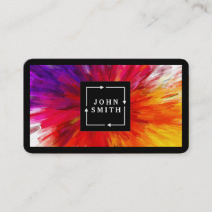 Modern Multi-color Watercolors Cool Abstract Business Card