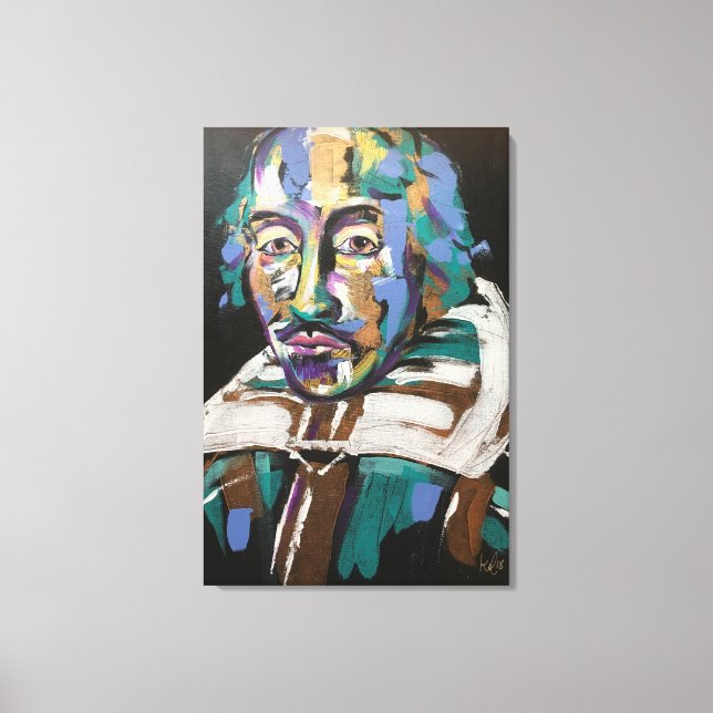 Modern Multi-Colored Acrylic Shakespeare Print (Front)