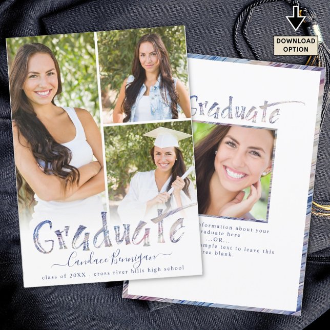 Modern Multi-Colour Brush Graduate Photo Collage Announcement (Creator Uploaded)