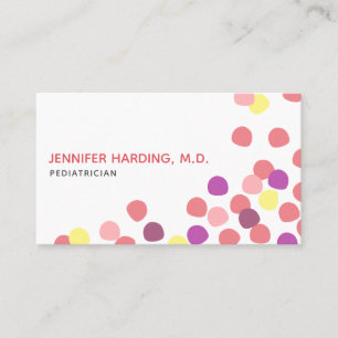 Modern Multi-colour Dotted Paediatrics Business Business Card