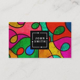 Modern Multi-colour Watercolors Cool Abstract Art Business Card