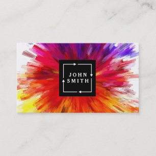 Modern Multi-colour Watercolors Cool Abstract Business Card
