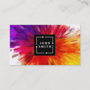 Modern Multi-colour Watercolors Cool Abstract Business Card