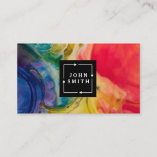 Modern Multi-colour Watercolors Cool Abstract Business Card