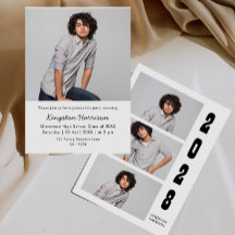 Modern Multi Photo Boy Graduation Invitation