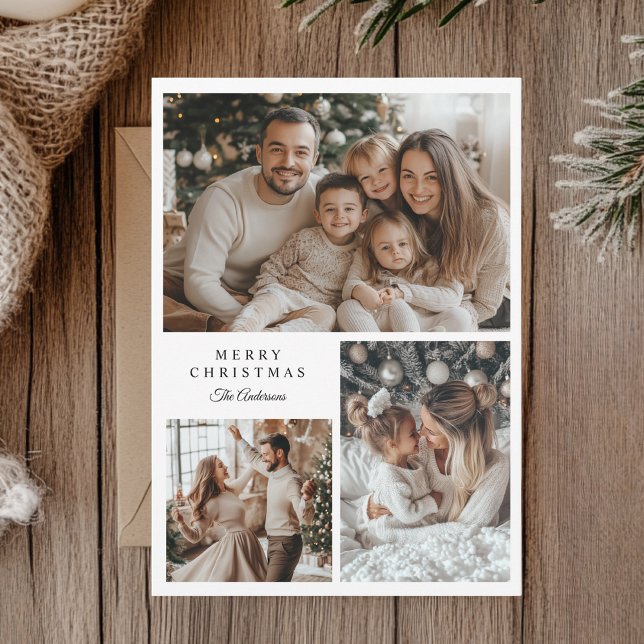 Modern Multi Photo Christmas Card | Elegant Family (Creator Uploaded)