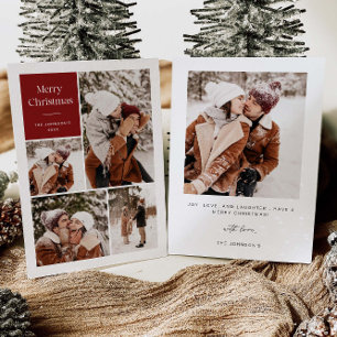 Modern Multi Photo Christmas Card   Holiday Card