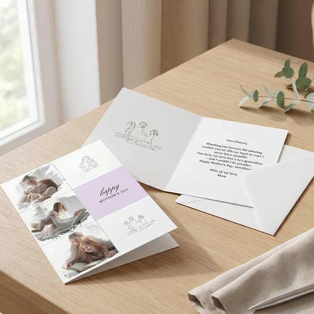 Modern Multi Photo Collage Editable Mother's Day Card (Creator Uploaded)