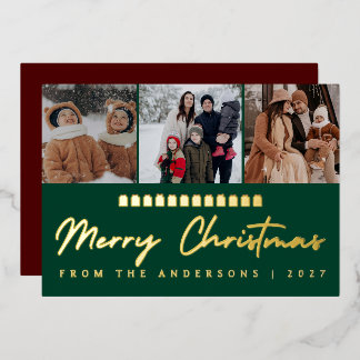 Modern Multi Photo Collage Merry Christmas