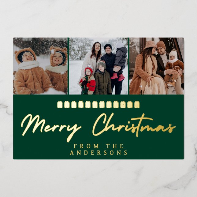 Modern Multi Photo Collage Merry Christmas (Front)