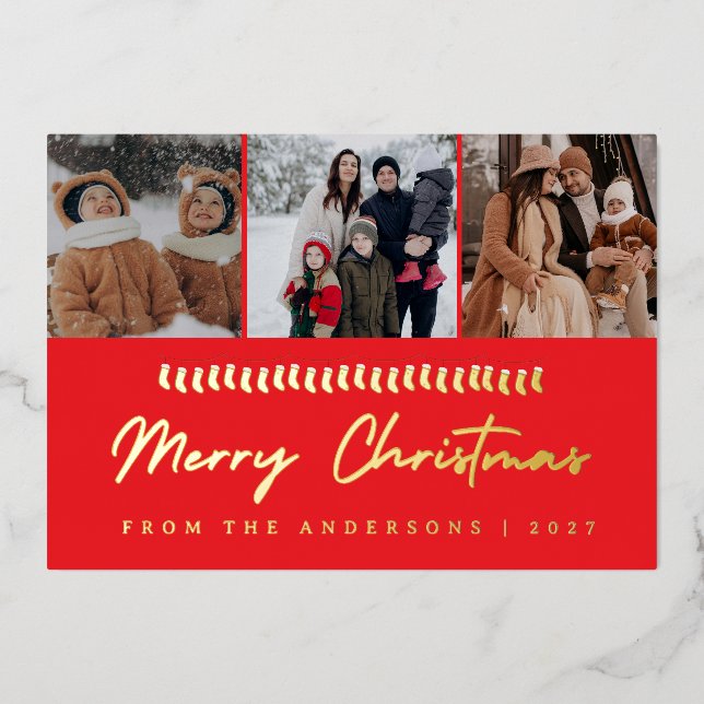 Modern Multi Photo Collage Merry Christmas (Front)