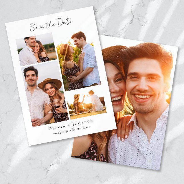 Modern Multi Photo Collage Wedding Save The Date (Creator Uploaded)