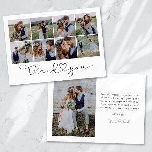 Modern Multi Photo Collage Wedding Thank You Card
