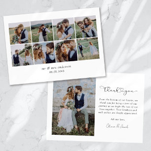 Modern Multi Photo Collage Wedding Thank You Card