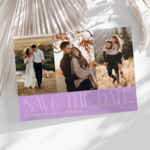 Modern Multi Photo Couple's Signature Wisteria Save The Date