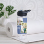 Modern multi photo family blue simple family gift<br><div class="desc">Modern stylish elegant contemporary multi photo family gift. The bright blue colour can be changed.</div>