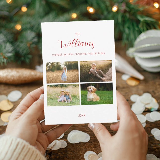 Modern Multi Photo Family Christmas Holiday Card (Creator Uploaded)