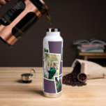 Modern multi photo family purple simple family water bottle<br><div class="desc">Modern stylish multi photo family gift. The purple colour can be changed.</div>