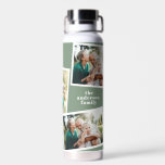 Modern multi photo family sage green simple family water bottle<br><div class="desc">Modern stylish multi photo family gift. The sage green colour can be changed.</div>
