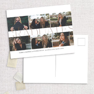 Modern Multi-Photo Graduates Grad Announcement Postcard