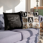Modern Multi Photo Grid Cute DAD Gift Cushion<br><div class="desc">Create your very own DAD pillow with this modern multi-photo grid collage and text. Design features 6 Photographs with curved corner squares with the text DAD in moder black blocks that can be changed to any colour. On the reverse the text 'World's Best Daddy' with a cute father quote that...</div>