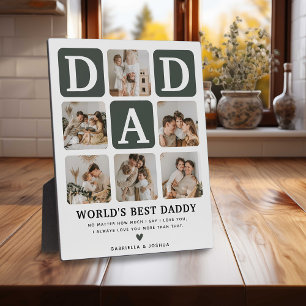 Modern Multi Photo Grid Cute DAD Gift  Plaque