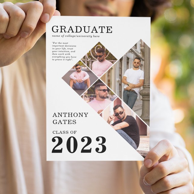Modern Multi Photo Grid Graduation Graduate Announcement (Creator Uploaded)