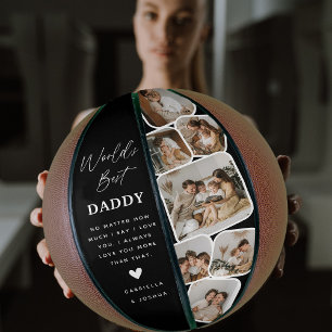 Modern Multi Photo Grid World's Best Dad Basketball