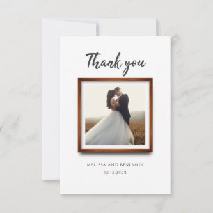 Modern Multi Photo Script Wedding Thank You Card