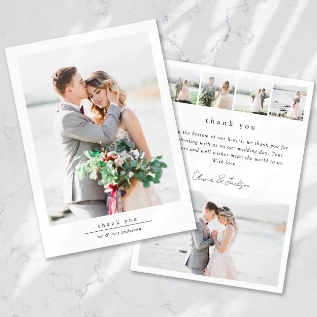 Modern Multi Picture Wedding Thank You Card (Creator Uploaded)