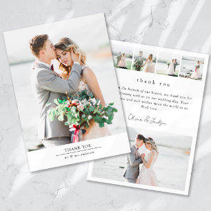 Modern Multi Picture Wedding Thank You Card