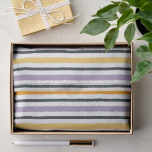 Modern Multi-Width Horizontal Stripe Pattern Tissue Paper