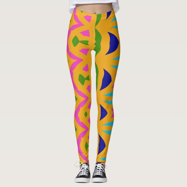 Modern multicolor abstract "Ratti_Creative_Arts" Leggings (Front)