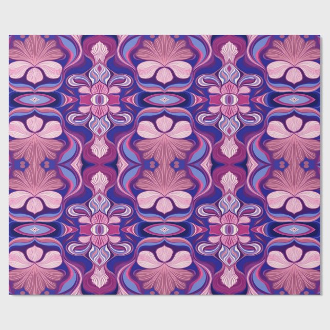 Modern multicolor classic floral pattern design   wrapping paper (Flat)