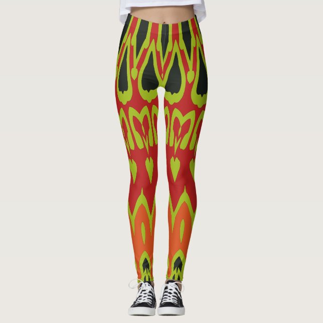 Modern multicolor classic "Ratti_Creative_Arts" Le Leggings (Front)