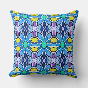 Modern multicolor fabric pattern design throw cushion